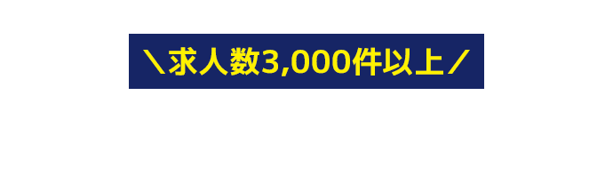 求人数3,000件以上、実際の求人例をご紹介！